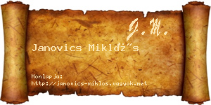 Janovics Miklós névjegykártya