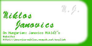 miklos janovics business card